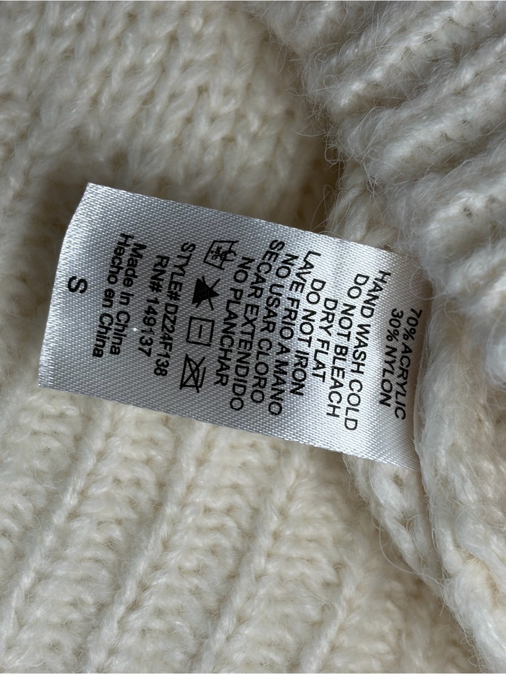 Ivory Cropped Sweater NWT Women’s S - Picture 4 of 5